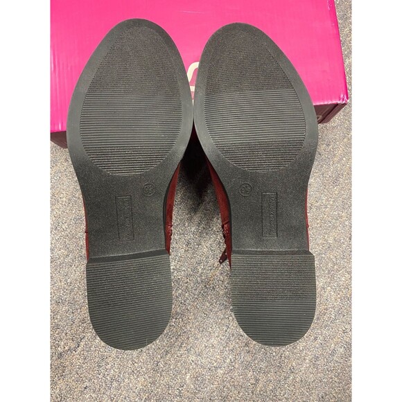 So Memory Foam Burgundy Ankle Boot 9 1/2 Med - Picture 7 of 9